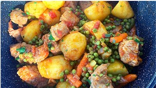 Jaime cette recette de PETITS POIS AUX POMMES DE TERRE et à la viande [upl. by Corine]