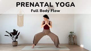 20 MIN PRENATAL YOGA  Full Body Flow – Mindful Yoga to stretch amp strengthen all levels [upl. by Lenneuq]