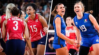 ALL quotMEGA RALLYquot of USA  Italy in VNL Finals  Volleyball Nations League 2024 [upl. by Euton]