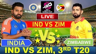 🔴Live India vs Zimbabwe 3rd T20 2024  IND vs ZIM 2024 indvszim cricketlive [upl. by Hollander]