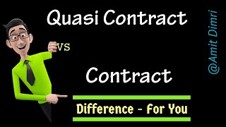 Difference Between Quasi Contract and Contract  contractact1872 law bcom soldu [upl. by Artie547]