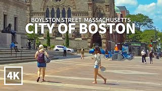 4K BOSTON TRAVEL  Boylston Street Boston Public Library Trinity Church Massachusetts Travel [upl. by Kevan]