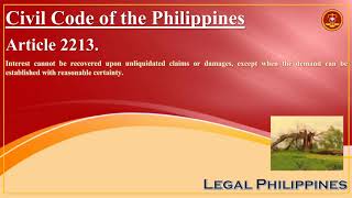 Civil Code of the Philippines Article 2213 [upl. by Killian]