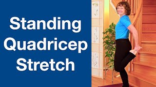 Standing Quadricep Stretch Correctly With Good Posture and Form [upl. by Marilin]