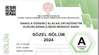 LGS 2024 TÜRKÇE VE CEVAP ANAHTARI lgs2024 2024LGS lgssoruları türkçe [upl. by Whitcomb]