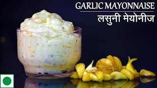 Garlic Mayonnaise Recipe  लसुनी मेयोनीज  How to make Mayonnaise  Eggless Mayonnaise [upl. by Markus174]