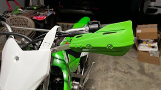 Installing JFG Racing Dirt Bike Hand guards for KLX 140 R F [upl. by Tawney]