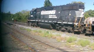 WATCHING A NORFOLK SOUTHERN TRAIN FROM THE NEW JERSEY TRANSIT RIVERLINE [upl. by Scammon315]