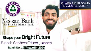 Meezan Bank Cashier Job  Branch Services Officer Batch 2024 [upl. by Yrret]