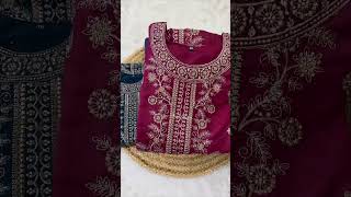 SHIMMER WITH THREAD WORKS SALWAR SUIT TOPSHIMMERSHAWLSHIMMERBOTTOMSHIMMER [upl. by Janaye347]