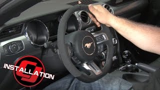 20152017 Mustang Ford Steering Wheel GT350 Leather And Alcantara Installation [upl. by Aerdnac]