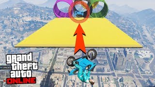 SALTO IMPOSIBLE PARKOUR SÚPER TROLL GTA V  CARRERA GTA 5 ONLINE [upl. by Marelda735]