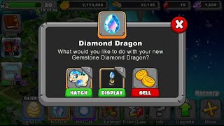 Dragonvale How to breed DIAMOND Dragon Hatching and fully feeding Tutorial [upl. by Dazhahs]