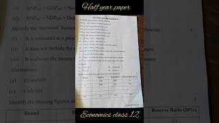 Half yearly economics paper class 12  mid term economics paper class 12 exam economics [upl. by Zeta]