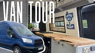 FULL VAN TOUR  FOR SALE  DIY Ford Transit Campervan Conversion [upl. by Koorb967]