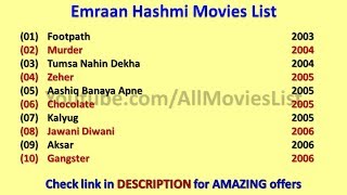 Emraan Hashmi Movies List [upl. by Atikehs571]