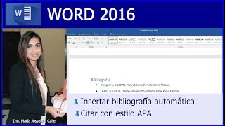 CÓMO INSERTAR BIBLIOGRAFÍA AUTOMÁTICA EN WORD CÓMO CITAR EN FORMATO APA [upl. by Vinna]