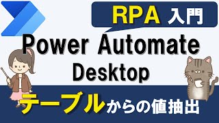 【RPA入門】Power Automate Desktopでデータテーブルから値を取得する方法 [upl. by Dorri]