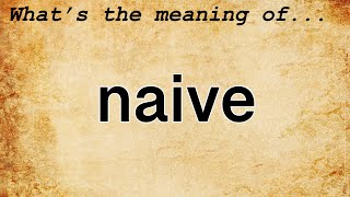 Naive Meaning  Definition of Naive [upl. by Akimahs]