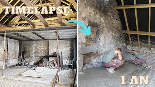 TIMELAPSE 1 AN DE TRAVAUX  MAISON RENOVATION [upl. by Naimaj]