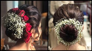 LATEST BRIDAL HAIRSTYLE TUTORIAL  MESSY BRIDAL BUN  FRONT VARIATION [upl. by Ennoira]