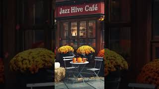 🍁 Cozy Coffee Shop Vibes ☕  Warm Up with Jazz amp Falling Leaves 🍂 [upl. by Esyli551]