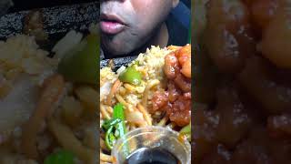 Eating Chinese Noodles with fried rice and teriyaki chicken and Honey chicken [upl. by Nazario]