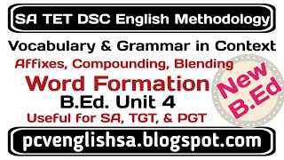 Word Formation I Vocabulary and Grammar in context in Telugu AP TET DSC SA TGT PGT [upl. by Basso]