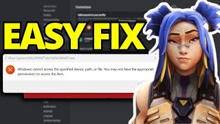 Fix Windows Cannot Access The Specified Device Path on Valorant [upl. by Atiker]