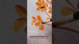 Free hand flower tutorial youtubeshortspaintingforbeginnersartdesigntutorial [upl. by Fleur]