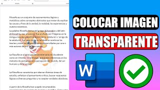 ✅Como poner una imagen en word transparente [upl. by Odlaw]