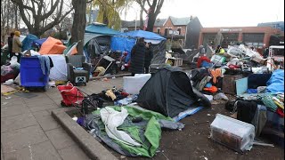 CHURCH ENCAMPMENT CLOSED City cites a fire risk to those who live there [upl. by Silecara687]