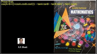 Prove thatcosABCcosAcosBcosC1–tanAtanB–tanBtanC–tanCtanAcompound anglesOmathsgrade9 [upl. by Aidni]