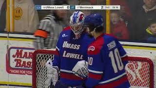 Merrimack College Warriors Mens Ice Hockey vs UMass Lowell 2252023 [upl. by Ennahtebazile940]