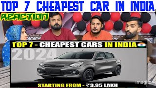 Top 7 Cheapest Cars Available In India 2024  Most Affordable Cars In India SpicyReactionpk [upl. by Dian895]