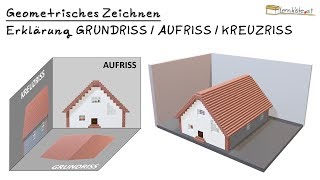 Geometrisches Zeichnen  Erklärung Kreuzriss  Aufriss  Grundriss [upl. by Nivets]