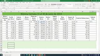 Nomina con Horas Extras [upl. by Whallon]