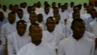 Seminarians at St Augustine Seminary in Jos Nigeria singing a hymn [upl. by Arahset]