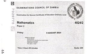 2024 GCE Mathematics p2  Q 134  SECTION A [upl. by Aciram168]