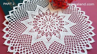 CROCHET How to crochet doily EASY Tutorial Part 2 9  12 round [upl. by Rehtaeh703]