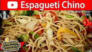 ESPAGUETI CHINO Chow Mein  VickyRecetaFacil [upl. by Bisset]