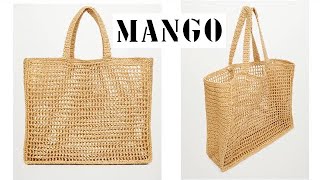 MANGO brand straw beach bag making  paper rope beach bag recipe [upl. by Lseil]