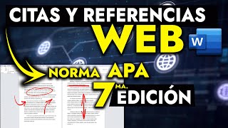 CÓMO HACER CITAS Y REFERENCIAS WEB CON LAS NORMAS APA 7MA EDICIÓN ACTUALIZADO 2024 [upl. by Titania]