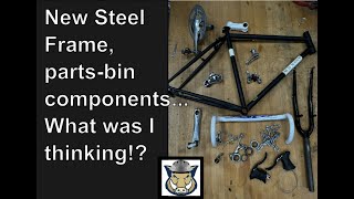 Steel frame rim brake New Albion Privateer build video New frame used parts [upl. by Noreik113]