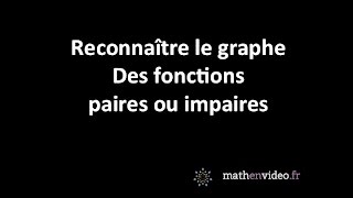 Reconnaître les graphes des fonctions paires ou impaires [upl. by Pani]