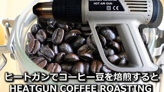 HEATGUN COFFEE ROASTING ヒートガンでコーヒー焙煎 [upl. by Nilkcaj44]