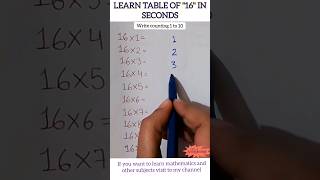 Table of 16 table of sixteen multiple of 16 in seconds table 16 trick shortsmathtrick [upl. by Treat494]