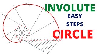 HOW TO DRAW THE INVOLUTE OF CIRCLE IN ENGINEERING DRAWING [upl. by Cynthia]