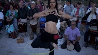 Nokomis Beach Drum Circle 2013  Beautiful Hoop Girls [upl. by Lustig]