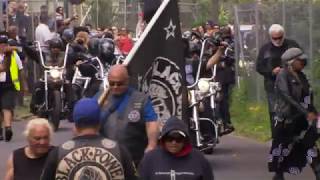 Black Power motorbike procession leads gang leader on his final journey [upl. by Akeret465]